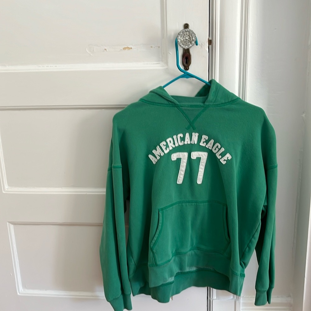 Green American eagle 77 hoodie